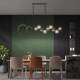 Modern Minimalist All-Copper Dining Room Chandelier, Creative and Unique Crystal Ball Long Strip Light, Light Luxury Dining Table Bar Island Chandelier