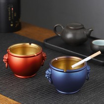 All-copper household ashtray creative personality lion head ashtray anti-flying ash light luxury ashtray living room decorations ornaments