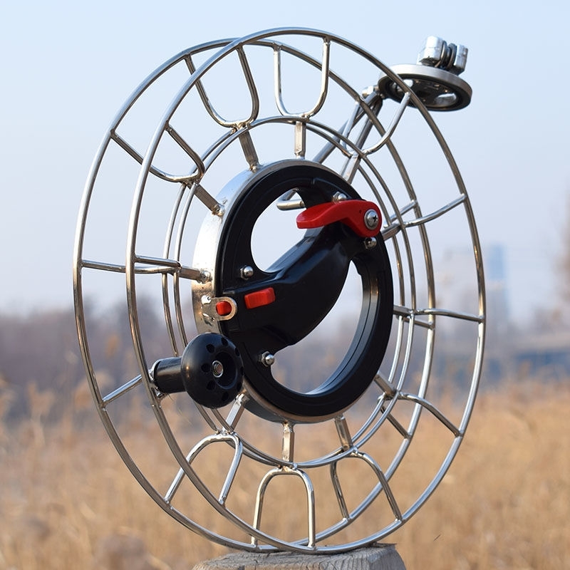 Kite line reel with line stainless steel kite wheel kite line wheel anti-reverse with hand brake large high-end kite hand-held