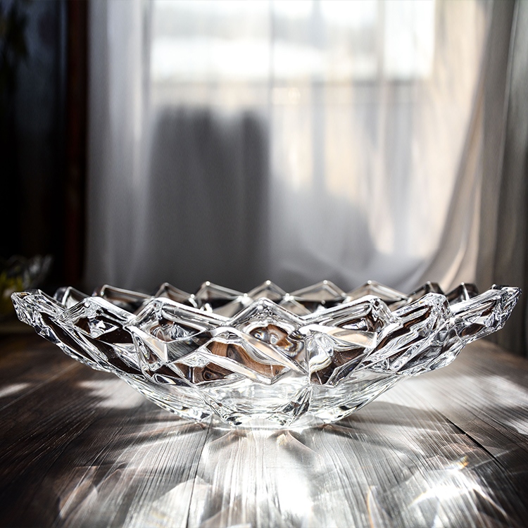 Fruit Pan Large Capacity Mega Home Diamond Crystal Glass Fruit Tray Bucket Tea Table Furnishing Big Fruit Tray Transparent Gift