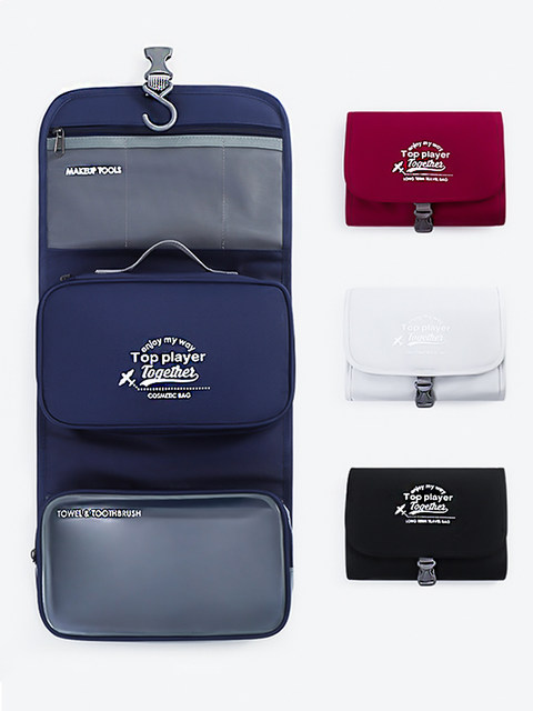 Business travel toiletries and makeup bag men's large capacity folding portable bag dry wet separation multi-function storage bag