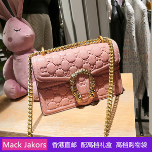 香港MackJakors正品真皮大牌链条百搭小包包女2021新款潮斜挎女包