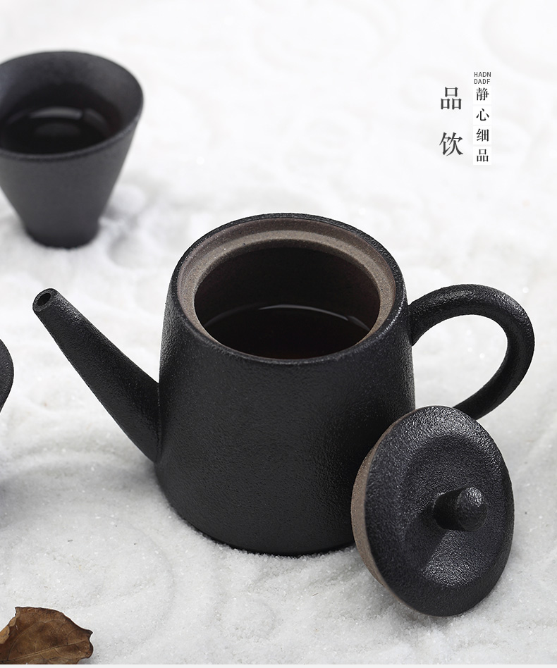 Yu is coarse TaoJian make tea tea set household kung fu tea set to restore ancient ways sand glaze of a complete set of tea cups teapot gift boxes