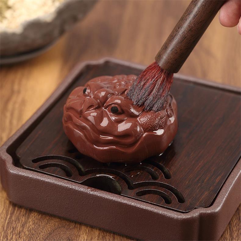 Yu is yixing purple sand tea pet furnishing articles spittor hand lotus leaf tea play creative tea tea tray accessories tea furnishing articles