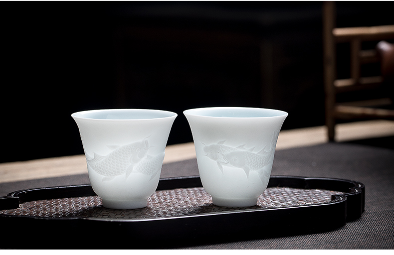 Yu ware jingdezhen ceramic cups kung fu tea tea sets with terms phase and moist to cup sample tea cup masters cup