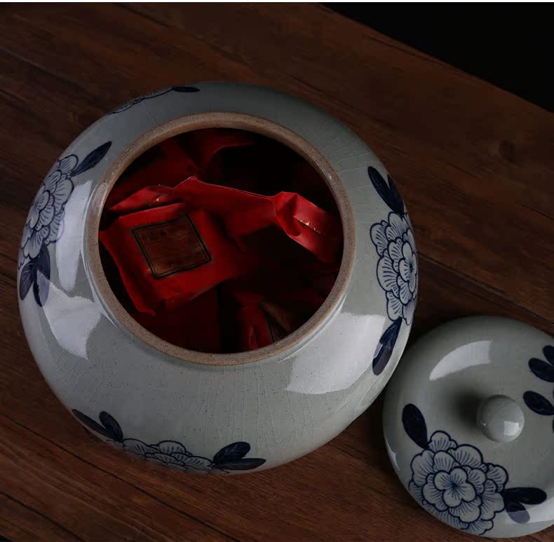 Yu ware jingdezhen hand - made archaize ceramic tea pot large seal pot home receive 2 jins tea boxes