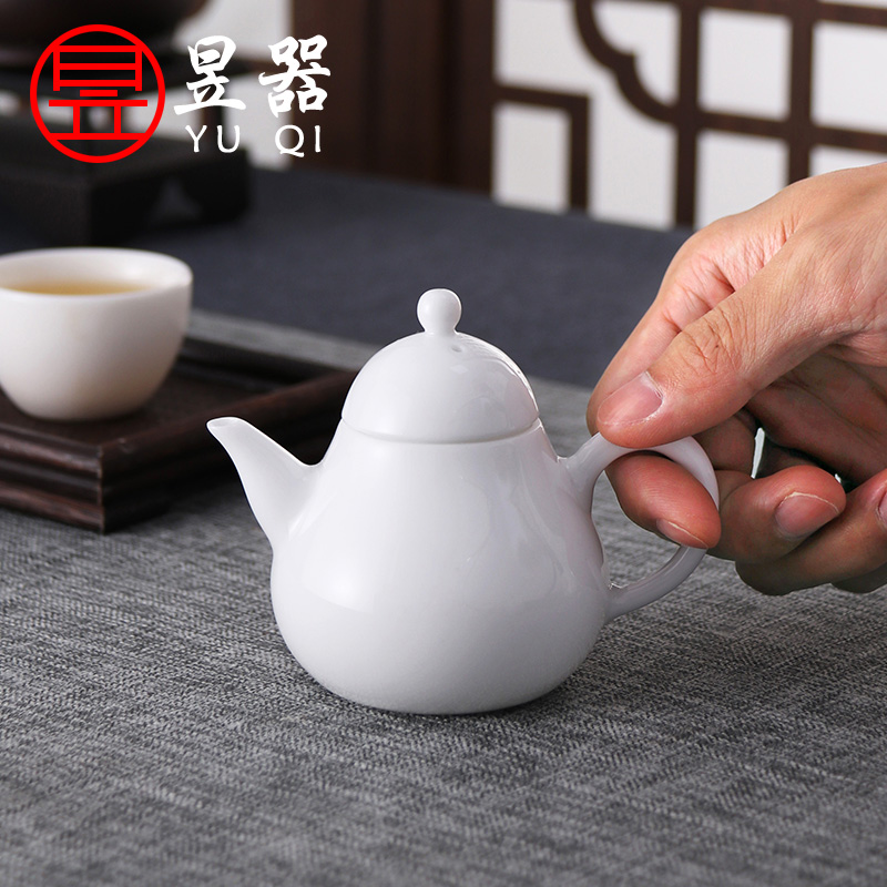 Yu ware jingdezhen jade teapot mud Chinese kung fu tea set with white porcelain teapot pear - shaped teapot trumpet