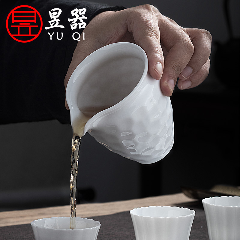 Yu ware jingdezhen porcelain white porcelain hammer and fair keller cup kung fu tea set more heat points of tea, tea sea
