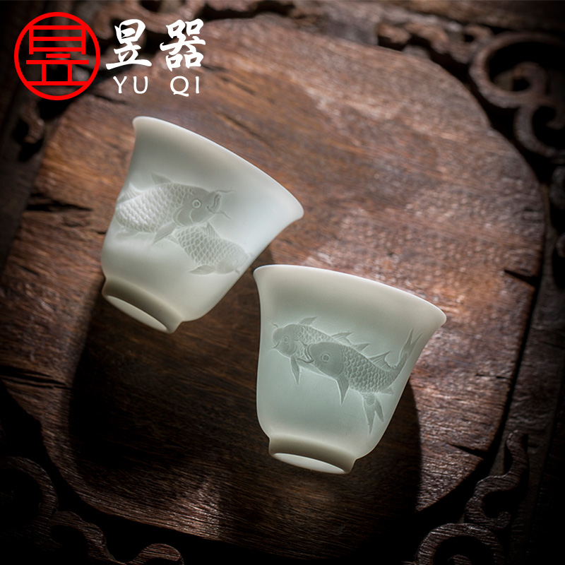 Yu ware jingdezhen ceramic cups kung fu tea tea sets with terms phase and moist to cup sample tea cup masters cup
