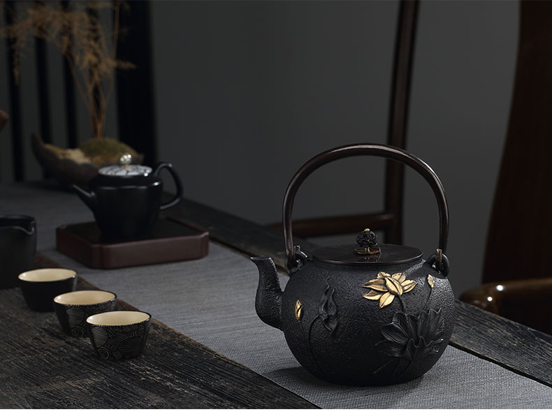 Yu is a Japanese checking iron pot of cast iron pot boil tea machine electricity TaoLu household water tea tea set