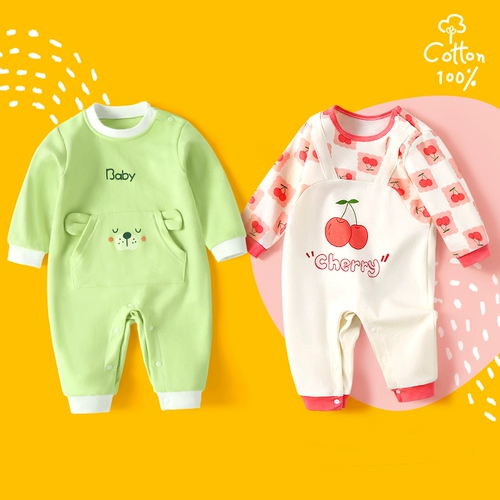 Демисезонный детский хлопковый лонгслив для раннего возраста для новорожденных, милое боди