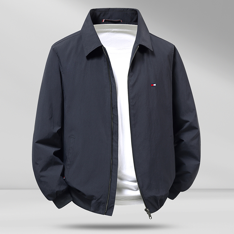American Tommy Jacket Men's 2026 Spring and Autumn New Loose Outdoor Waterproof Casual Jacket with Turn-Down Collar