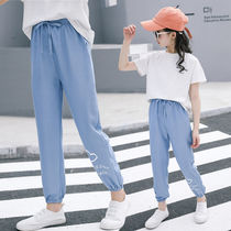 Girls anti-mosquito pants summer thin foreign style 2021 New Children Baby loose trousers summer pants