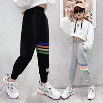Girls pants Spring and Autumn outside wearing foreign style 2021 new autumn children thin pants baby childrens sports pants