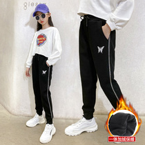 Girls pants autumn and winter outside wear Foreign Style 2020 new fashion children Winter children plus velvet padded sweatpants