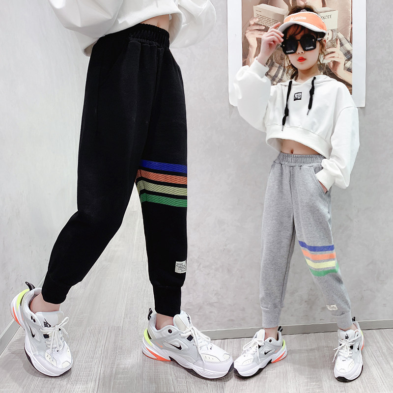 Girls plus trousers in autumn and winter wear gas 2022 new children thicken trousers in winter children's sports pants