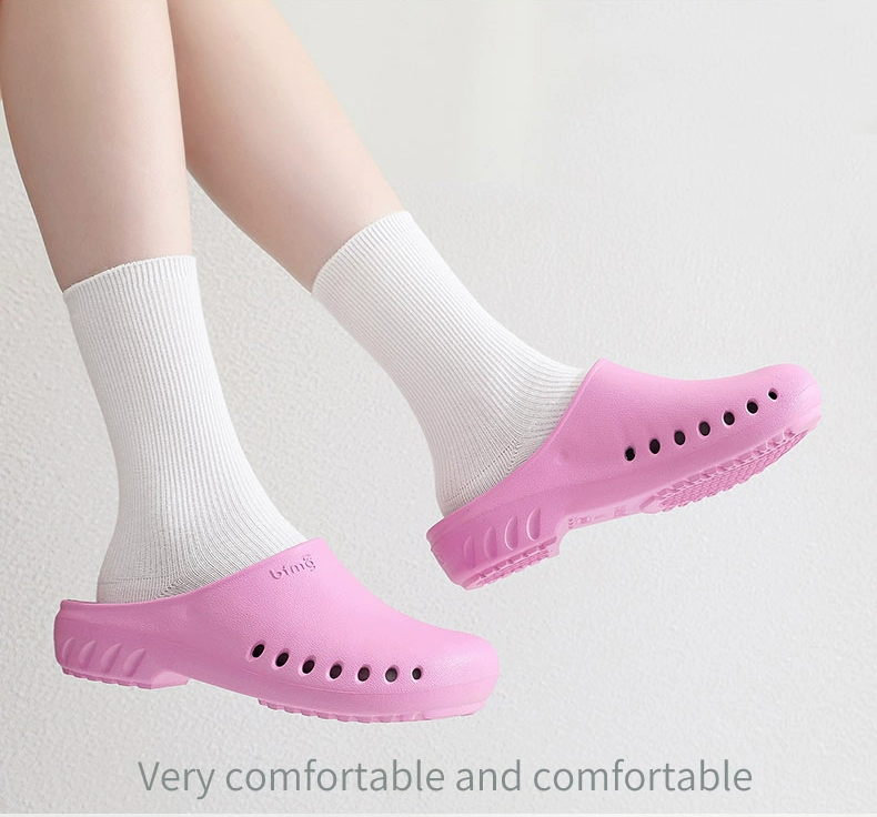 Operating room slippers for men and women, non-slip doctors, hospital monitoring laboratory, breathable surgical shoes, soft-soled medical hole-in-the-wall shoes