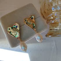 Natural water drop rice pearl big love tremella needle fashion simple all-match spring new avant-garde ins earrings