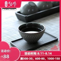 Zhixintang original whole piece of natural black gold stone hat cup Stone teacup Master cup Household Kung Fu tea set single cup