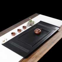 Zhixintang whole natural black gold stone tea tray Stone head tea table Large small tea sea Household Kung Fu tea set Simple