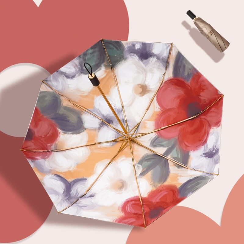 Japan CK shading umbrella titanium alloy double beach umbrella female retro wind clear and rain and sun protection UVupf50