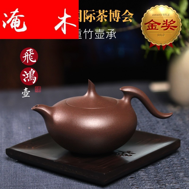 Submerged wood yixing quality goods are it undressed ore a factory old feihong purple clay pot famous pure manual teapot tea set