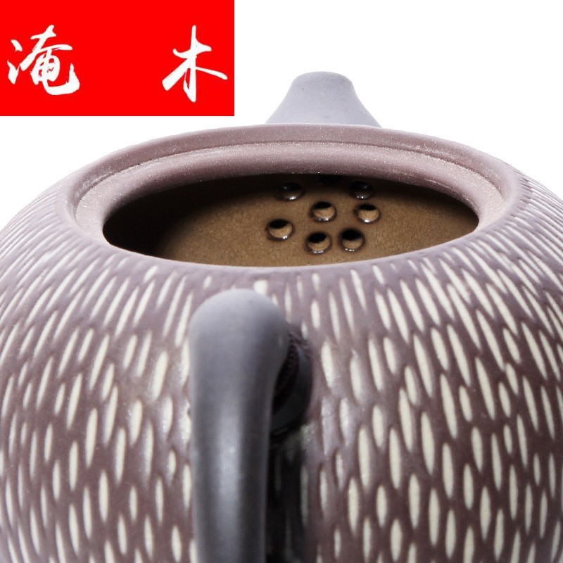 Flood characteristics of high - grade wood yixing purple sand tea sets gift teapot violet arenaceous tureen Logo of a complete set of business