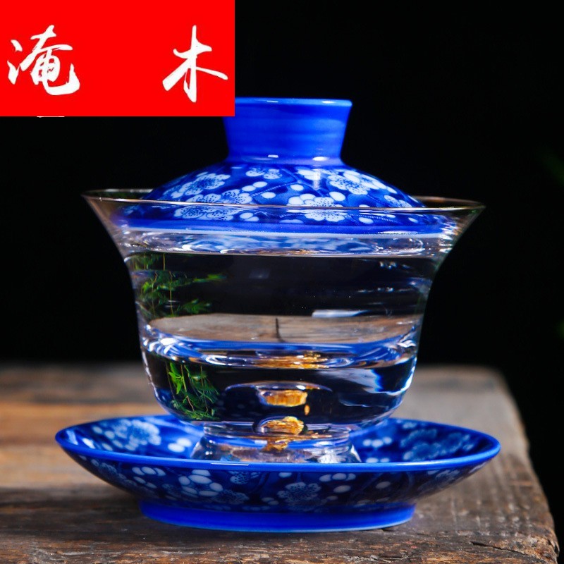 Submerged wood beauty ceramic colored enamel glass tureen large cups upset three to make tea bowl of household