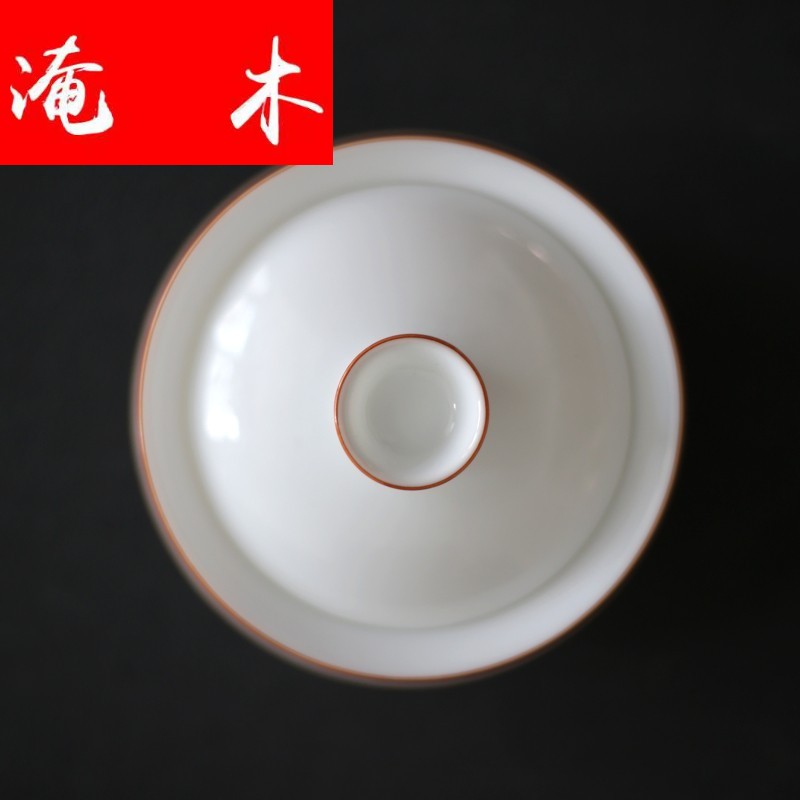 Submerged wood jingdezhen porcelain jade clay tureen tea kungfu tea bowls white porcelain tea cups, small three of the bowl tureen