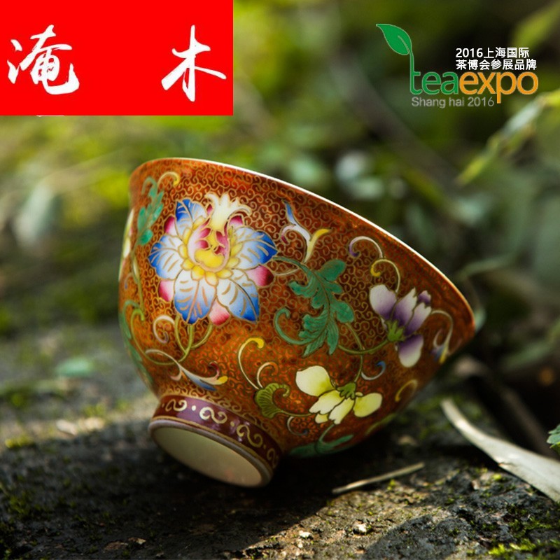 Submerged wood should the jingdezhen up manual hand - made colored enamel tea sample tea cup masters cup kung fu tea cups