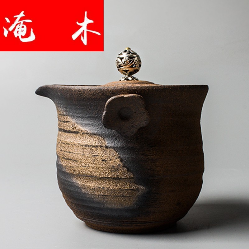 Flooded wooden Japanese manual coarse after getting the teapot hand grasp pot of retro firewood tureen ceramic kung fu tea tea mercifully