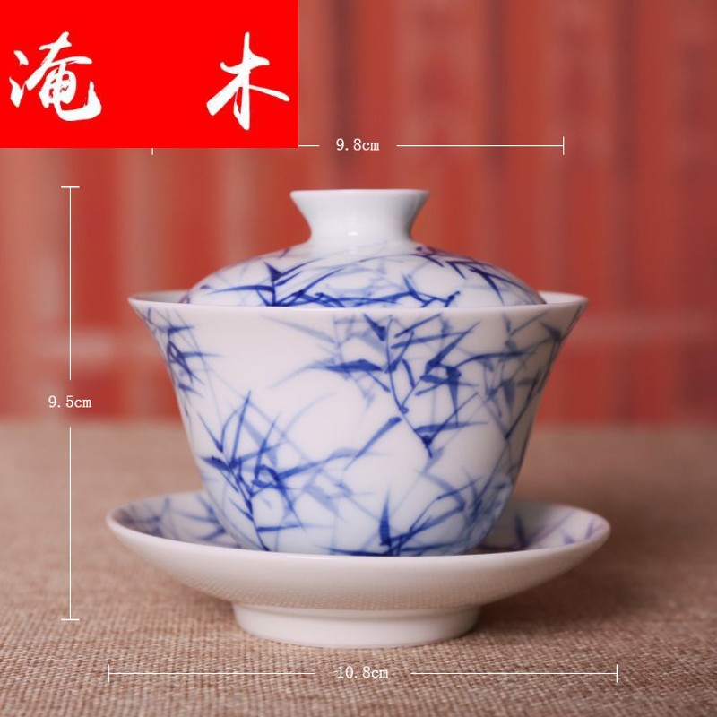 Submerged wood jingdezhen checking ceramic hand - made porcelain all three just tureen hand grasp kunfu tea pot of tea cup tea bowl