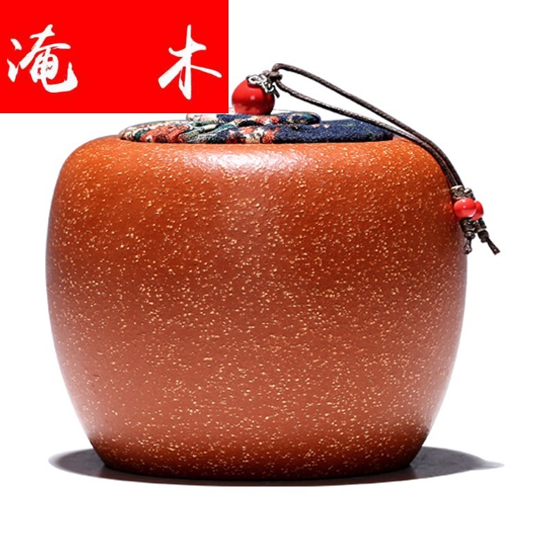 Submerged wood yixing undressed ore violet arenaceous caddy fixings pear skin zhu mud wake receives kung fu tea set seal storage POTS