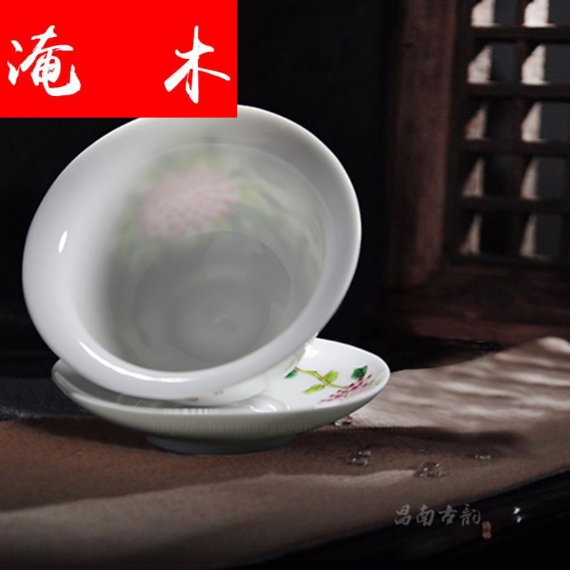 Submerged wood pure manual tureen large jingdezhen ceramic cups kung fu tea tea, hand - made pastel three only