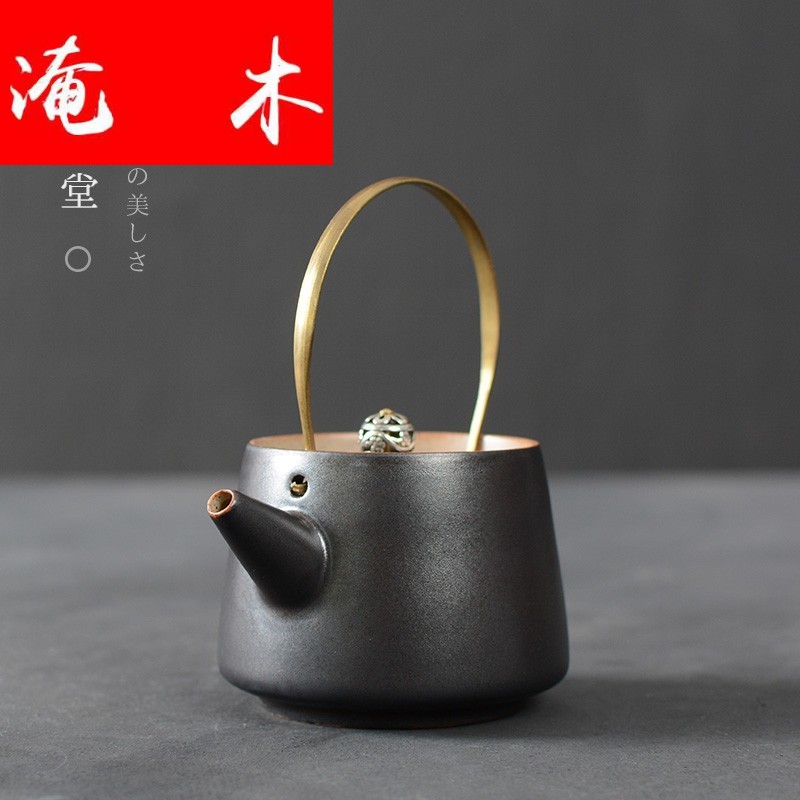 Flooded Japanese wooden hall girder pot of coarse pottery teapot cooked this teapot tea alcohol lamp boiled tea stove ceramic kung fu tea set