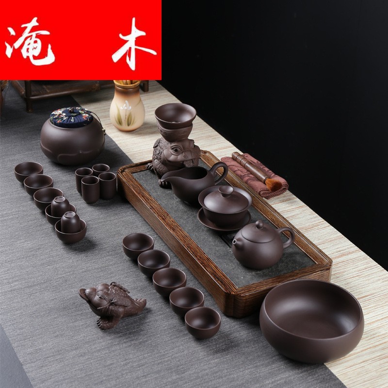 Submerged wood kung fu tea accessories undressed ore ceramic purple lazy people can keep spittor the mythical wild animal make tea tea filter filter
