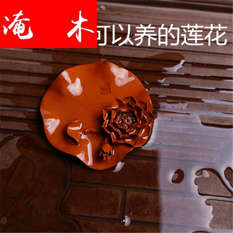 Flooded the wooden hand knead lotus spoil pure manual creative boutique purple sand tea to tea tray was home furnishing articles lotus restoring ancient ways