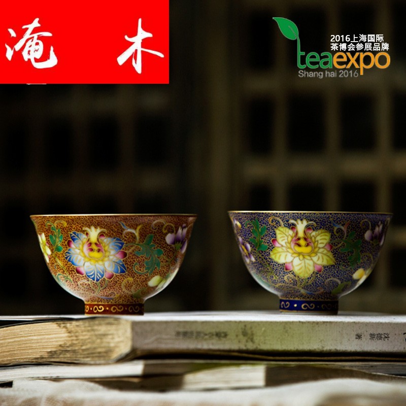 Submerged wood should the jingdezhen up manual hand - made colored enamel tea sample tea cup masters cup kung fu tea cups