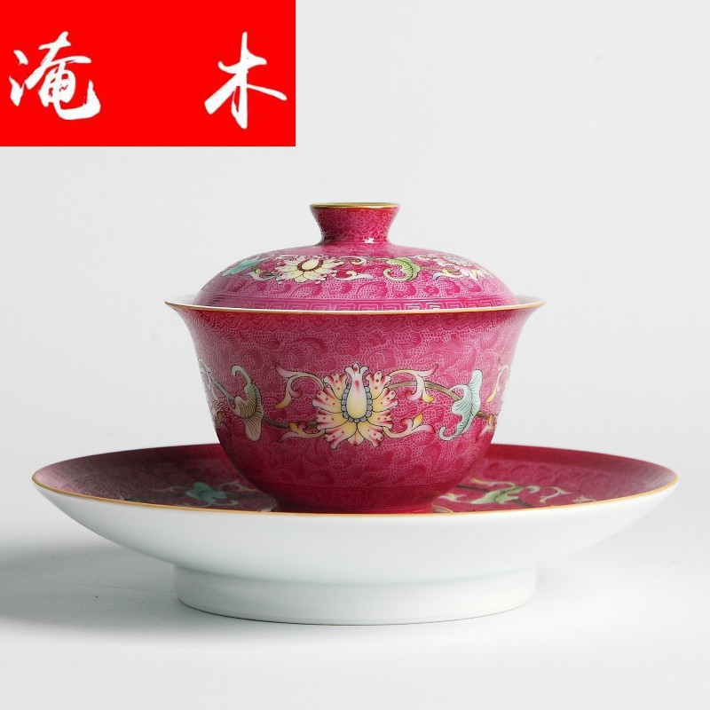 Submerged wood jingdezhen traditional craft ceramics single tureen kung fu tea colored enamel rake flowers with up phnom penh