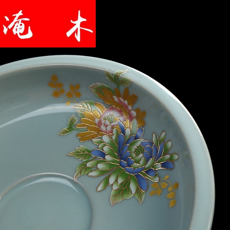 Submerged wood celadon kung fu tea set suit steak scented tea prepared tureen splendid flower cups celadon interface. A cup of tea