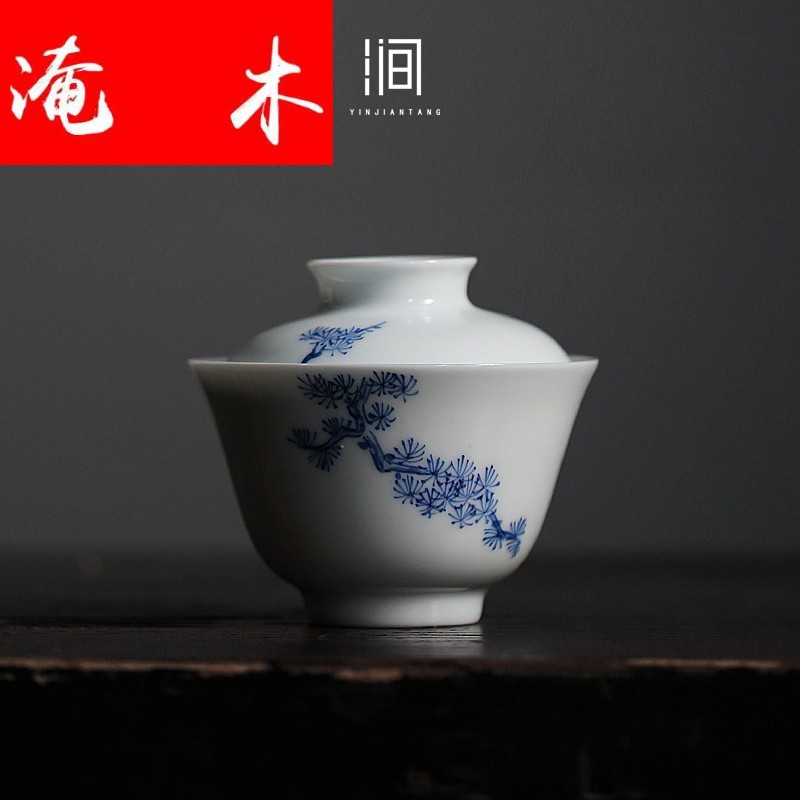 Submerged wood only three tureen jingdezhen porcelain tea bowl hand them thin body Japanese household porcelain of hand - made