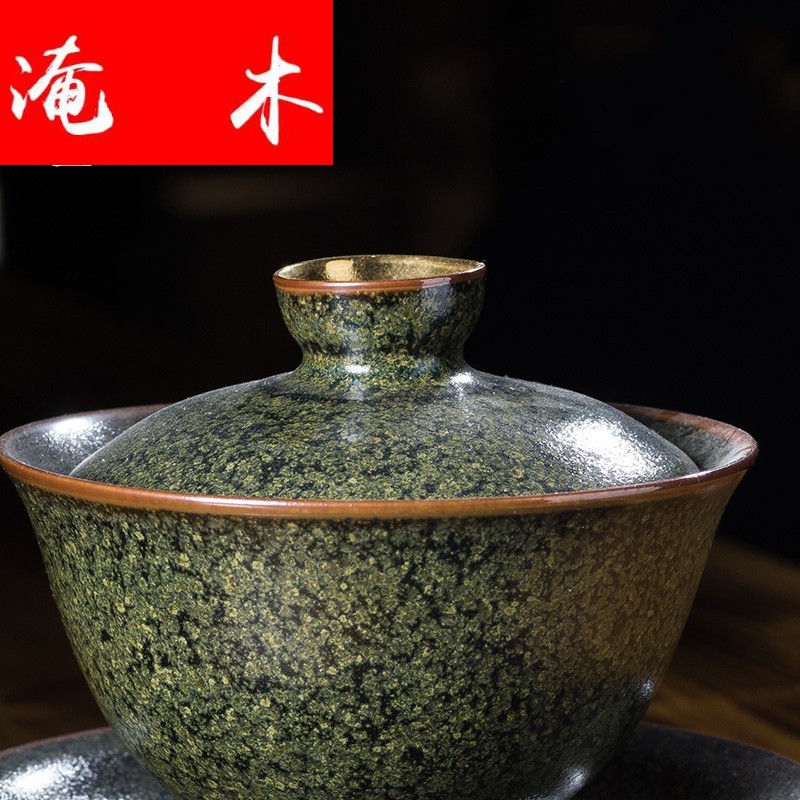 Submerged wood good fortune ceramic tureen large only three bowl tea glaze thick ceramic cup at the end of the Japanese kung fu tea set