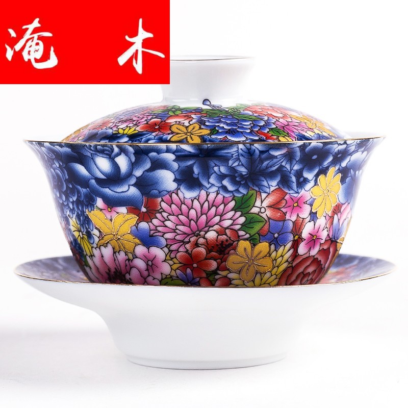Submerged wood home than spend splendid tureen ceramic kung fu tea set three to use the cup tea bowl of jingdezhen colored enamel interface