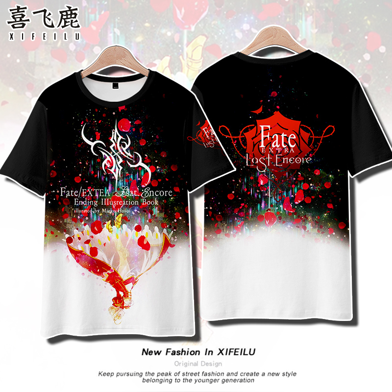 Fgo Anime T-Shirt Fate Nero Impression Short-Sleeve Saber Two-Dimensional Anime Clothing Game Merchandise Top Trendy