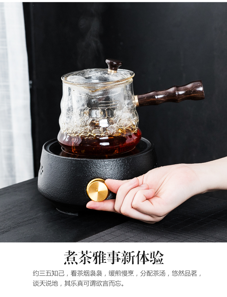 NiuRen glass cooking dual - use electric teapot TaoLu make tea tea ware household contracted steamer set transparent side put the pot