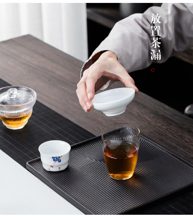 NiuRen sweet white porcelain move) tea strainer tea tea strainer ceramic household kung fu tea set spare parts