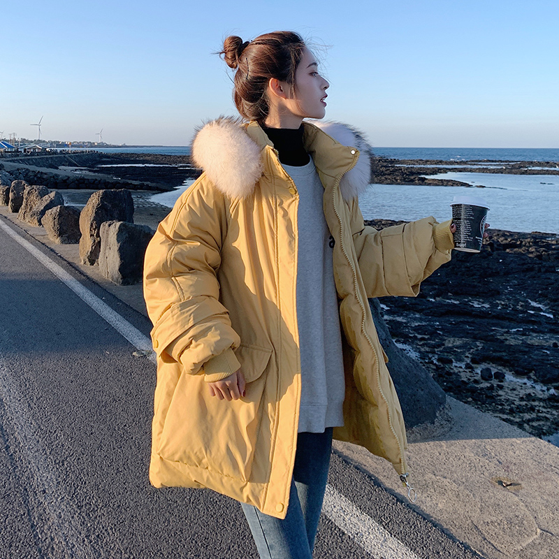 Anti-mùa dày xuống bông quần áo của phụ nữ 2020 mới ngoài lớn của Hàn Quốc phiên bản của độ dài trung bình lỏng áo khoác mùa đông triều