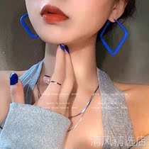 Summer Color Spring Color Square 46988 Earrings 2021 New Chaotolic Ears Brief Atmospheric quality Accessories Women Net