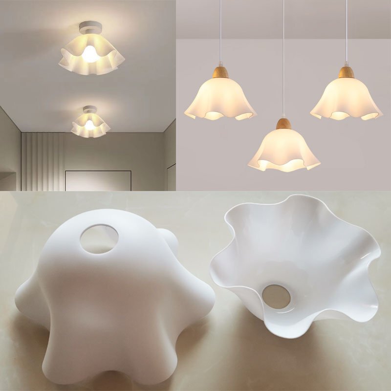 Acrylic Lampshade Shell Tweed Style ins Decorative Chandelier Table Lamp Floor Lamp Universal Outer Cover White DIY Accessories