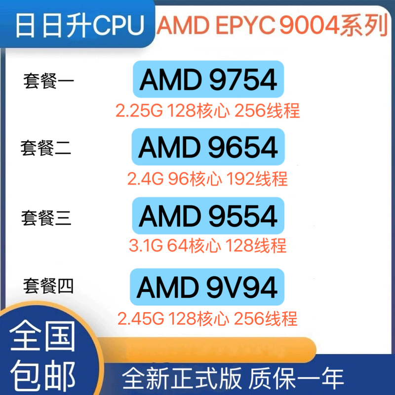 Amd Epyc Cpu 9754 9654 9554 9V94 9684X Official Version Gigabyte Supermicro Motherboard